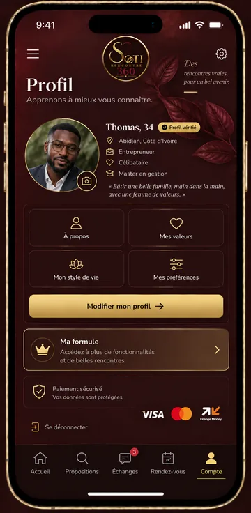 Votre profil, vos préférences — Votre profil présente vos valeurs, votre mode de vie et ce que vous recherchez.